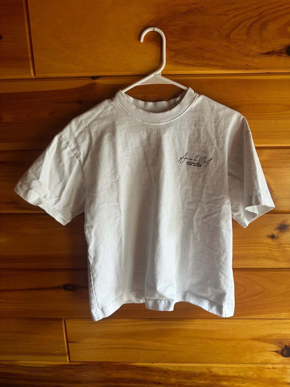 D&F Rue Saint Paris White Graphic T-Shirt Size Small